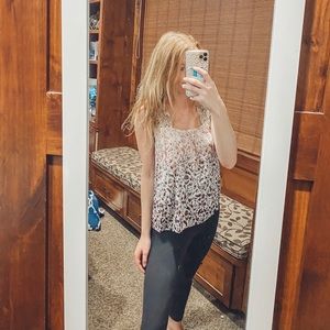 Floral Tank with Lace Sleeve